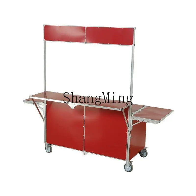 

FG breakfast stall folding detachable trolley mobile night market stall table hot simple cart