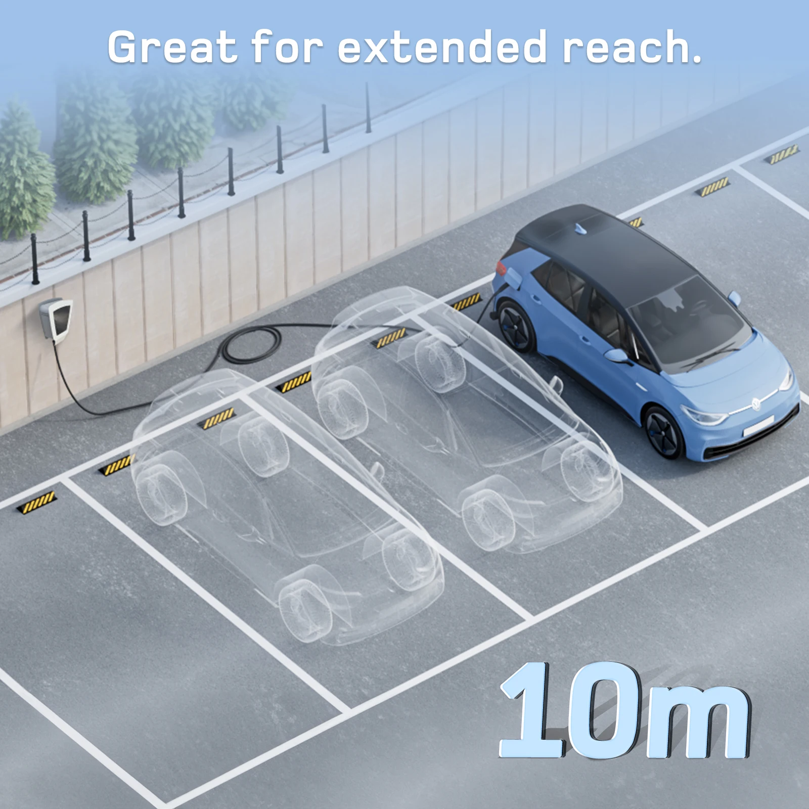 نوع dé 2 Wallbox استبدال كابل 11kW 3 المرحلة 16A كابل شحن السيارة الكهربائية لفتح نهاية 5m 7m 10m 15m 20m 25m خيارات
