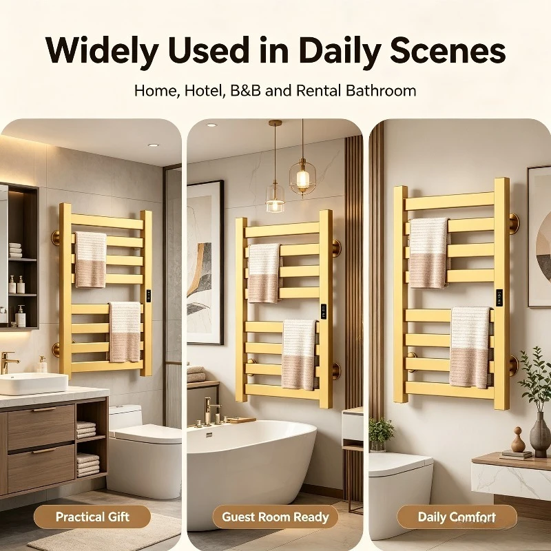 Electric Towel Rack Carbon Brazing Heating Space Aluminum Bathroom Shelf Smart Toilet Drying Rack