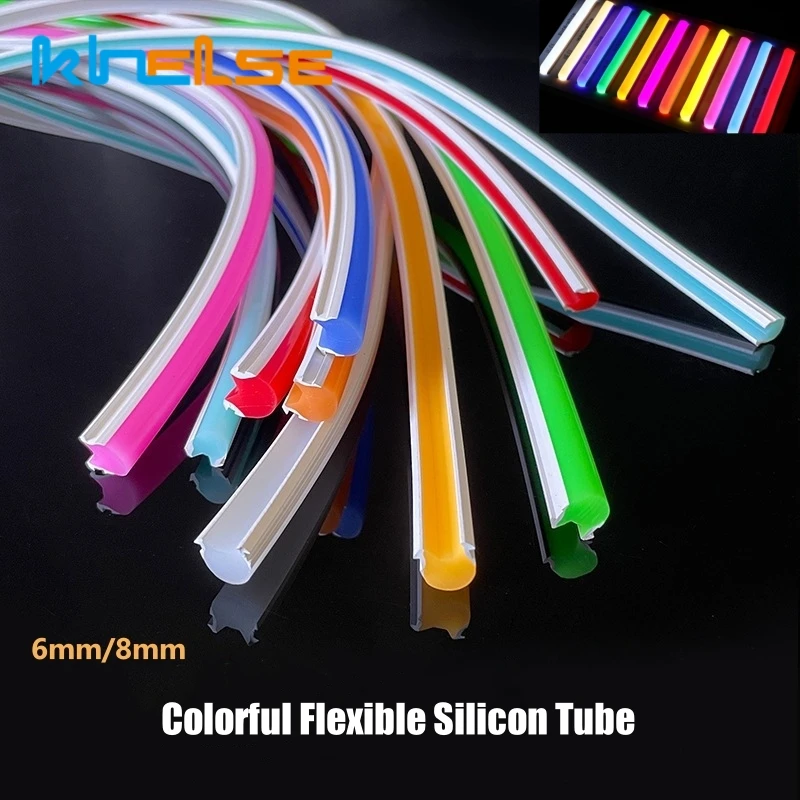 

6mm 8mm Separate Flexible Silicon Tube Waterproof IP67 DIY Colorful Advertising Sign Neon Lamp DC12V S Shape Bendable LED Strip