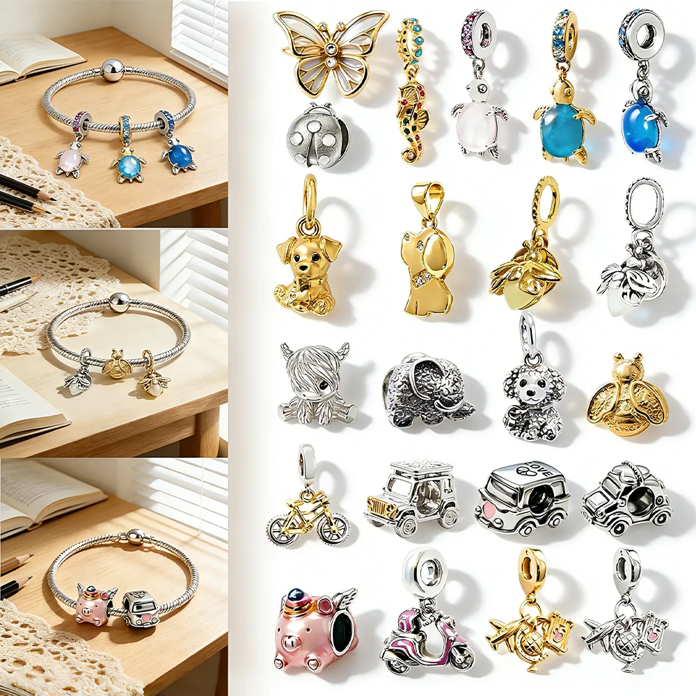 

Хит продаж: бусины-шармы для автомобиля в стиле DIY «Океанский бриз» с милыми животными, приносящие детское настроение, подходят для оригинальных браслетов типа «змеиная кость», изысканные ювелирные подарки