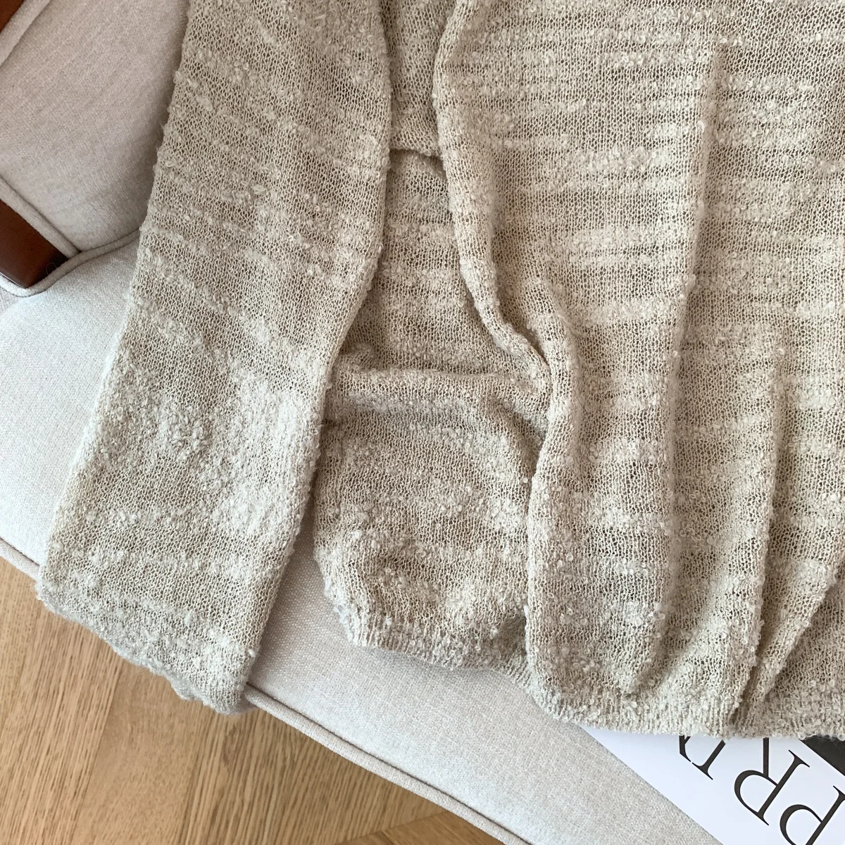 Suéter de punto calado suave y largo para mujer, Top de otoño cómodo y holgado, prendas de punto de algodón versátiles rojas Lazy Sle
