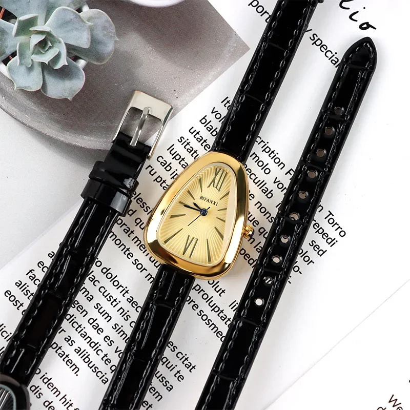 Women's Luxury Light Watch Serpentine Dial Fashion Personality Waterproof Watch Temperament Female Student Quartz Watch