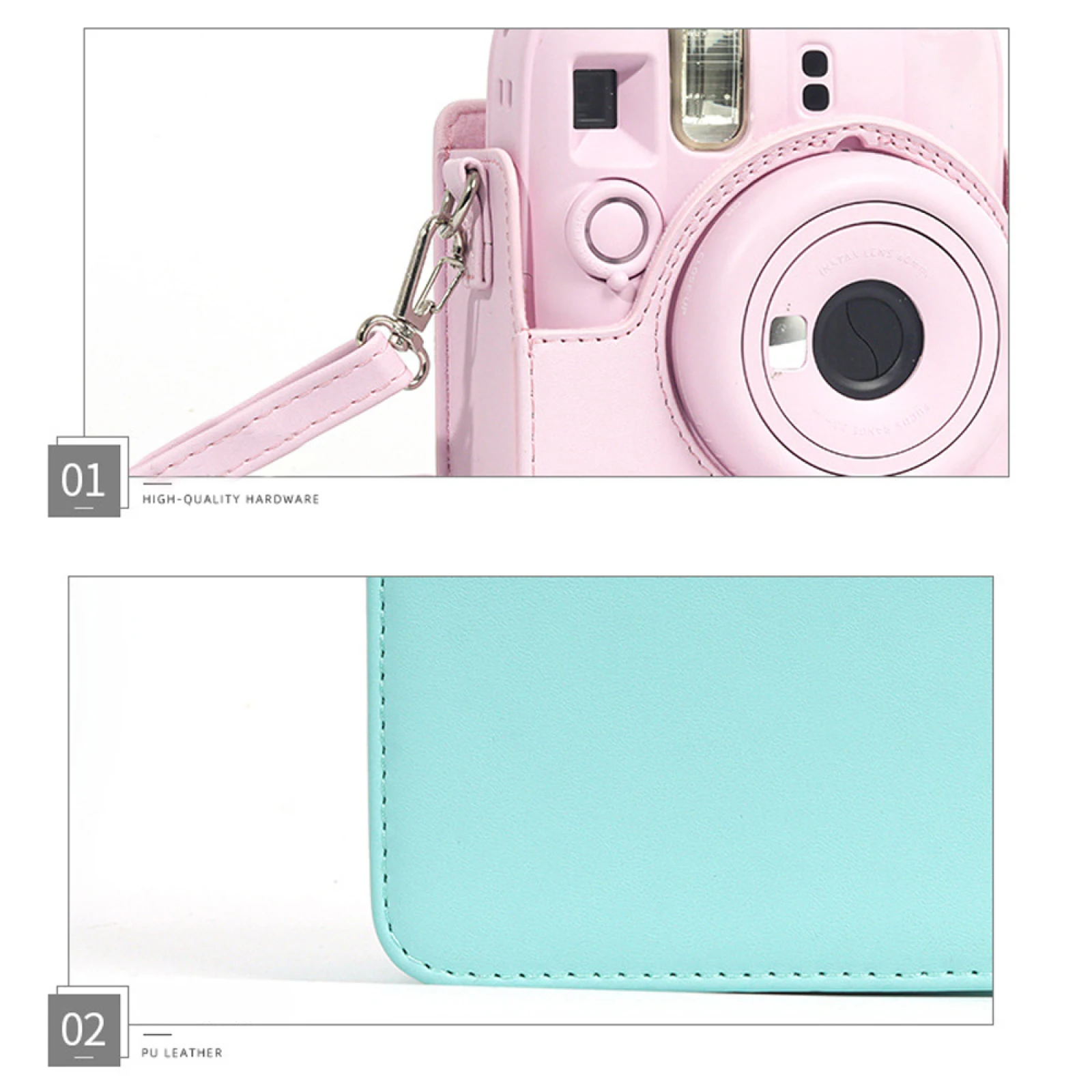 

Carrying Case for Instax Mini 13 Camera,PU Leather Magnetic Buckle Camera Bag Cover with Back Pocket & Adjustable Shoulder Strap