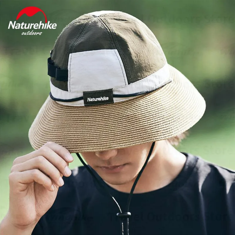 Naturehike Sun Protection Cap Waterproof Straw Hat For Outdoor Camping Hiking Fishing Sunscreen UPF 50 Women Men Large Brim