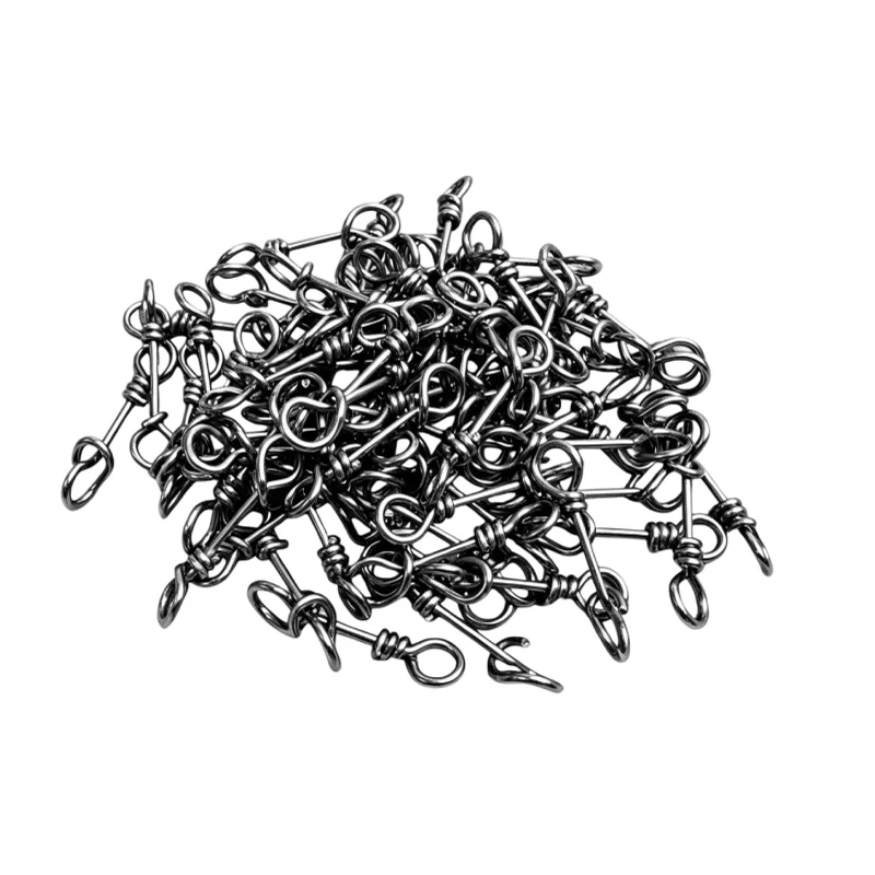 30/60 Stück Angelclips, Schnellverschluss-Verbinder für Angelköder, Schnellwechsel-Clips für Salzwasser-Angeln, Edelstahl-Angelzubehör – Detail 8