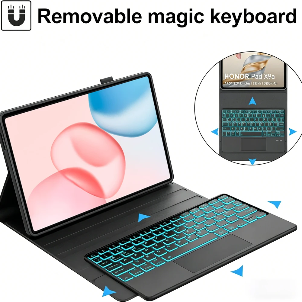 Case for Honor Pad 10 12.1 Inch 2025, Keyboard Cover for Honor Pad 10 12.1 Inch 2025 HEY3-W00/HEY3-W10