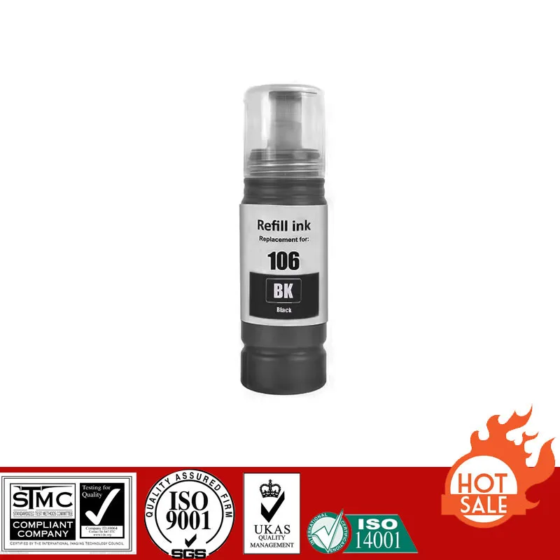 Imagem -06 - Compatível Tinta Pigmentada de Reenchimento Adequado para E105 E105 E-106 E106 Epson Ecotank Et7700 Et-7750 L7160 L7180 Impressora