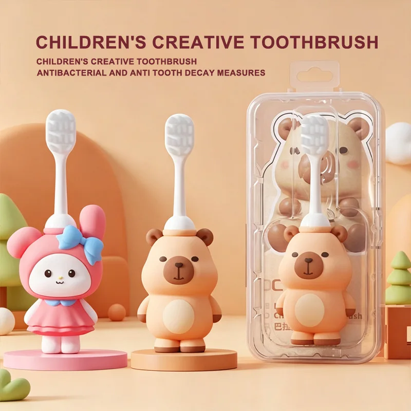 

Cute Kids Toothbrush Ultra Soft Bristles Toddler Baby Cartoon Tooth Brush for 0-6 Years For Toddlers Oral Care Girl Boys Gift