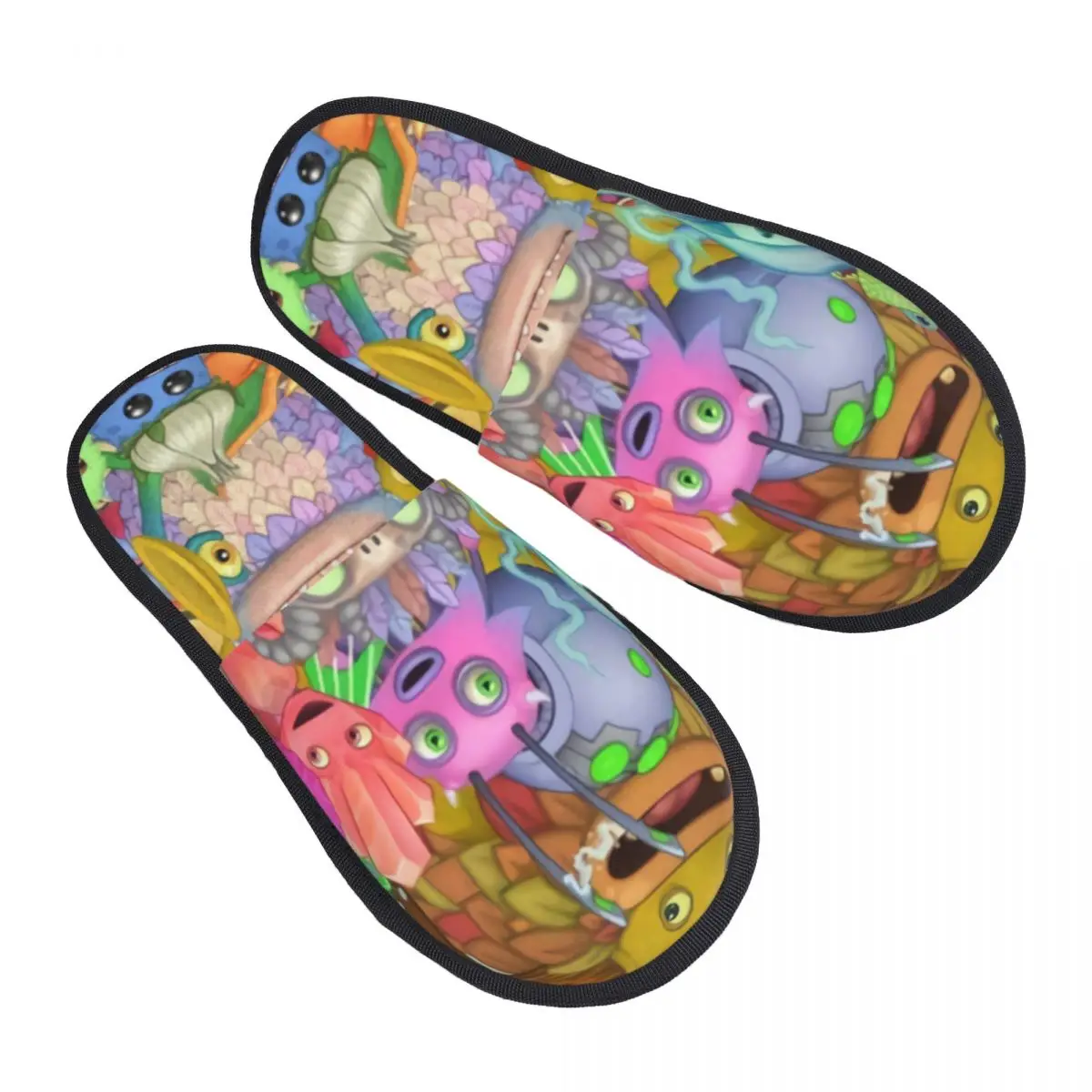 Custom My Singing Monsters Music Game Anime Cartoon Soft Memory Foam House Slippers Women Comfy Warm Anti-skid Sole Slipper