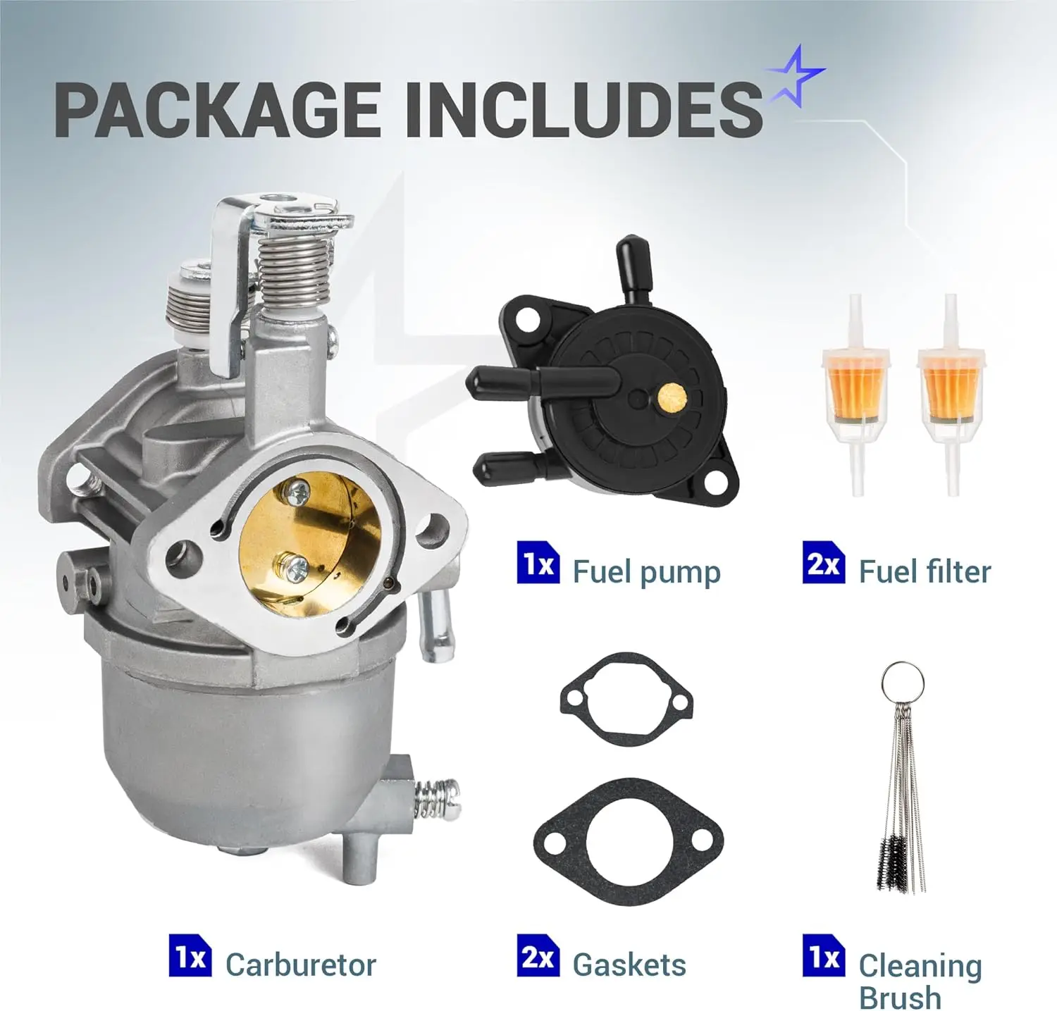 Carburetor Kit for Kawasaki 13HP FJ400D Engine - Compatible with EZGO RXV 2008-Up, Gas Golf Cart TXT 2010-2015, Valor