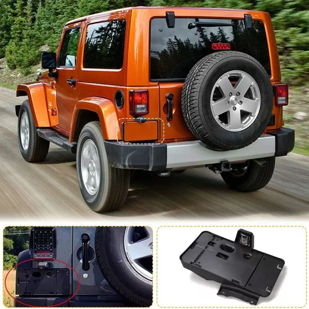 

Fit For Jeep For Wrangler Rear License Plate Holder W/ Light Tag Bracket License Plate Bracket 68064720AA