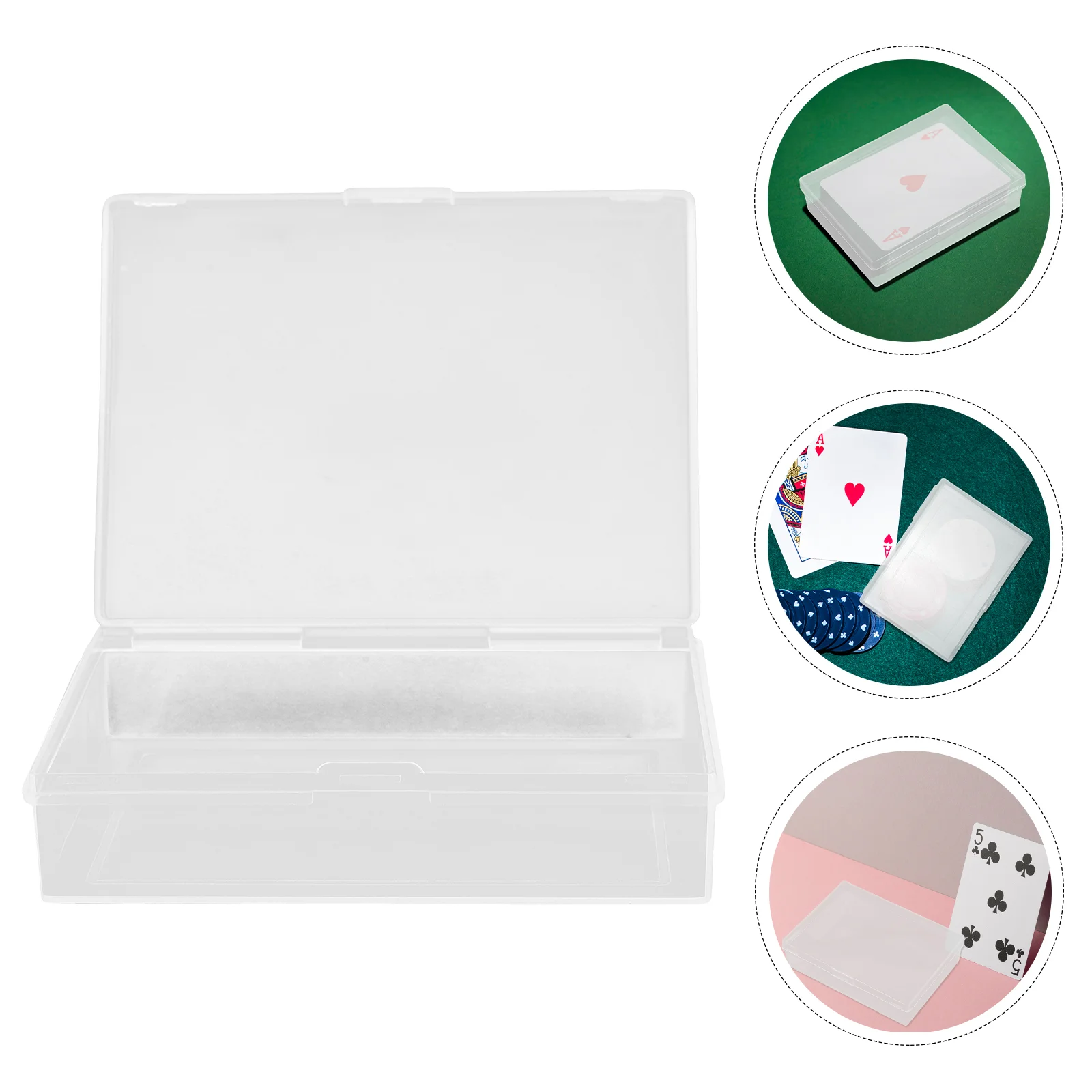 2 Pcs Transparent Storage Box for Playing Cards Holder Packing Boxes Carrying Case Plastic