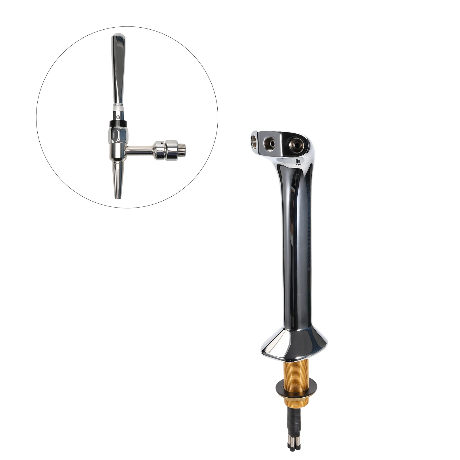 Chrome Plate Brass Stout Beer Tap with Shank and Spacer For Snake Beer Towers Beer Faucet G5/8