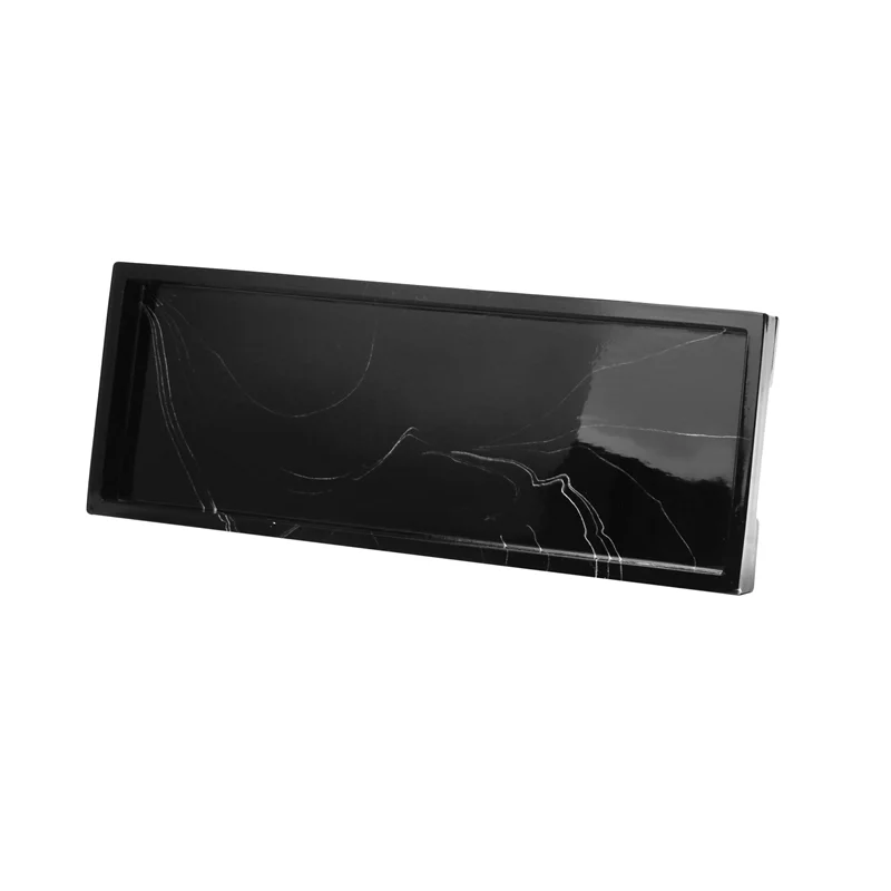 

【Superdeals】3X Vanity Tray Black Bathroom Vanity Countertops Toilet Tank Storage Tray, New Home Marble Stone Vanity Tray For Clo