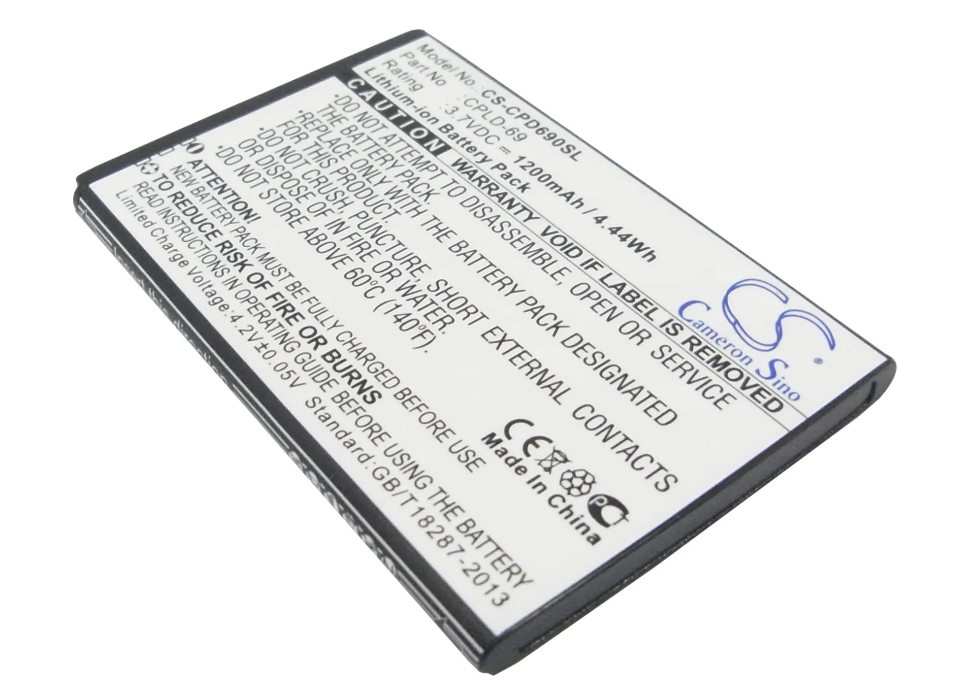 CS 1200mAh / 4.44Wh battery for Coolpad 8809 CPLD-69