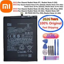 2026 Years 100% Original Phone Battery For Xiaomi Redmi Note 10 Pro 10S 10pro 9 Pro 9T 9pro POCO M3 Pro (5G) Battery Bateria