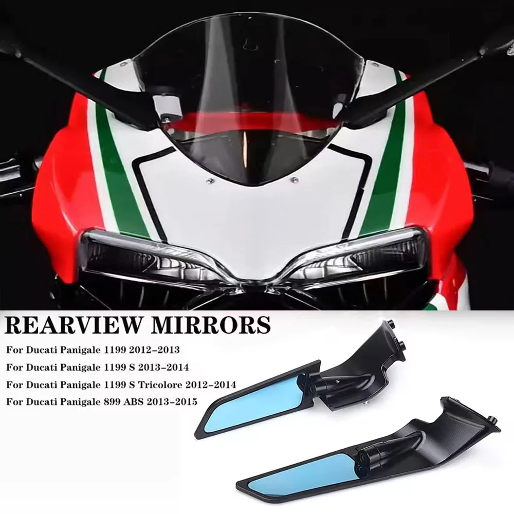 Motorcycle Mirrors Panigale899 ABS 1199 S Tricolore Stealth Mirrors Sports Winglets Kits For Ducati Panigale 899 Accessories