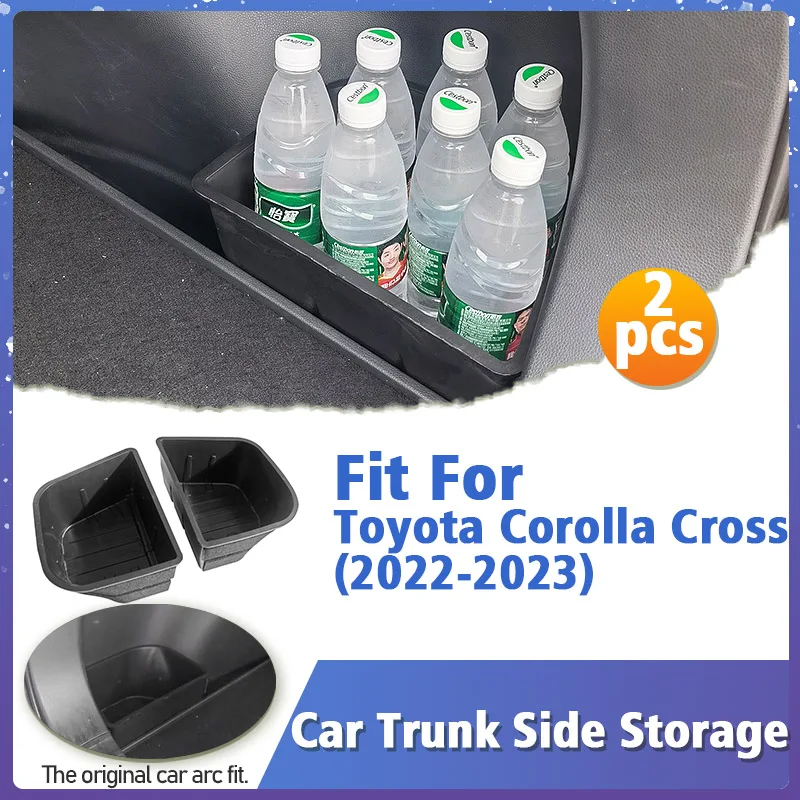 2pcs Car Trunk Side Storage Box Under Seat Organizer Tray For Toyota Corolla Cross 2022 2023 Car Interior Auto Accessories