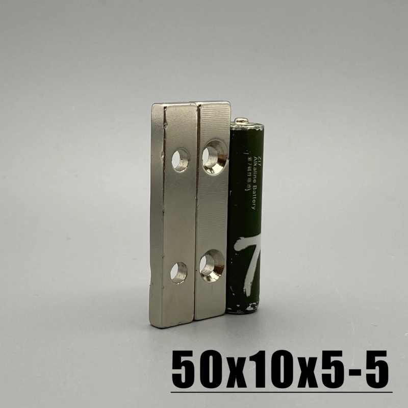 1/2/5/10/20Pcs 50x10x5-5mm Ring Shape Fridge Tool Magnet For Office Kitchen 50*10*5 Hole 5mm Countersunk Double Holes Imanes