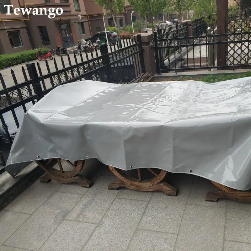 500 600g Heavy Duty Grey PVC Tarpaulin Anti UV Waterproof Rainproof Cloth Truck Semi Trailers Gazebo Farm Fence Screen Tarp