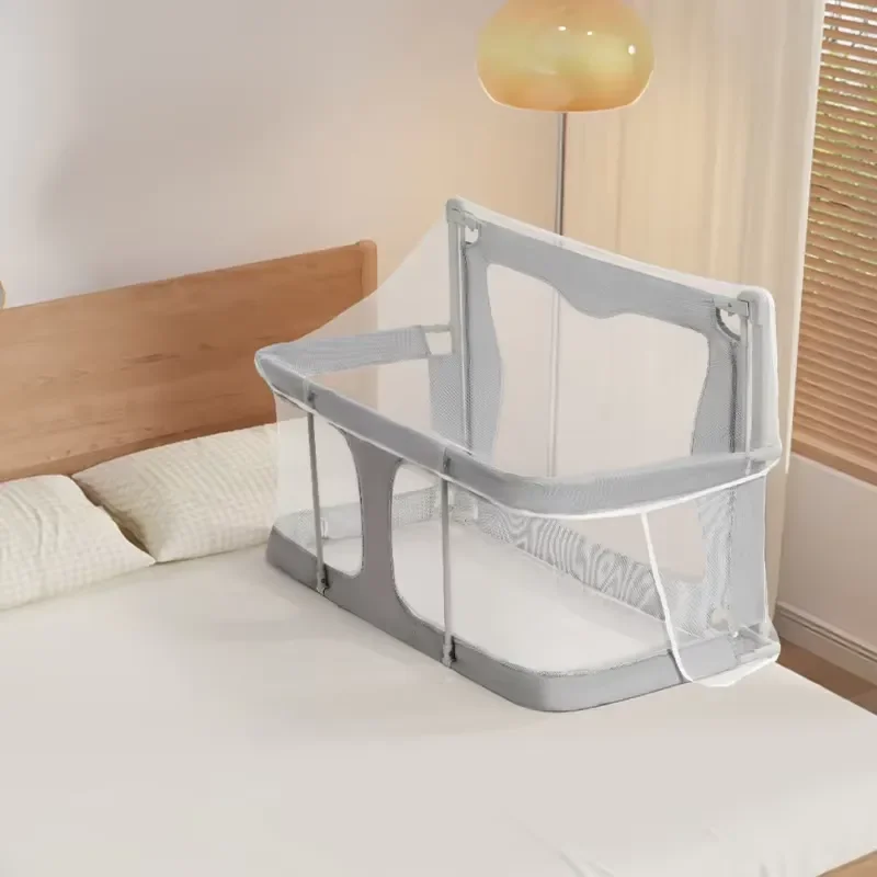 3-In-1 Multifunctional Baby Safety Bedspread Adjustable Folding Newborn Bed Edge Fabric Fence Crib Railing Guard