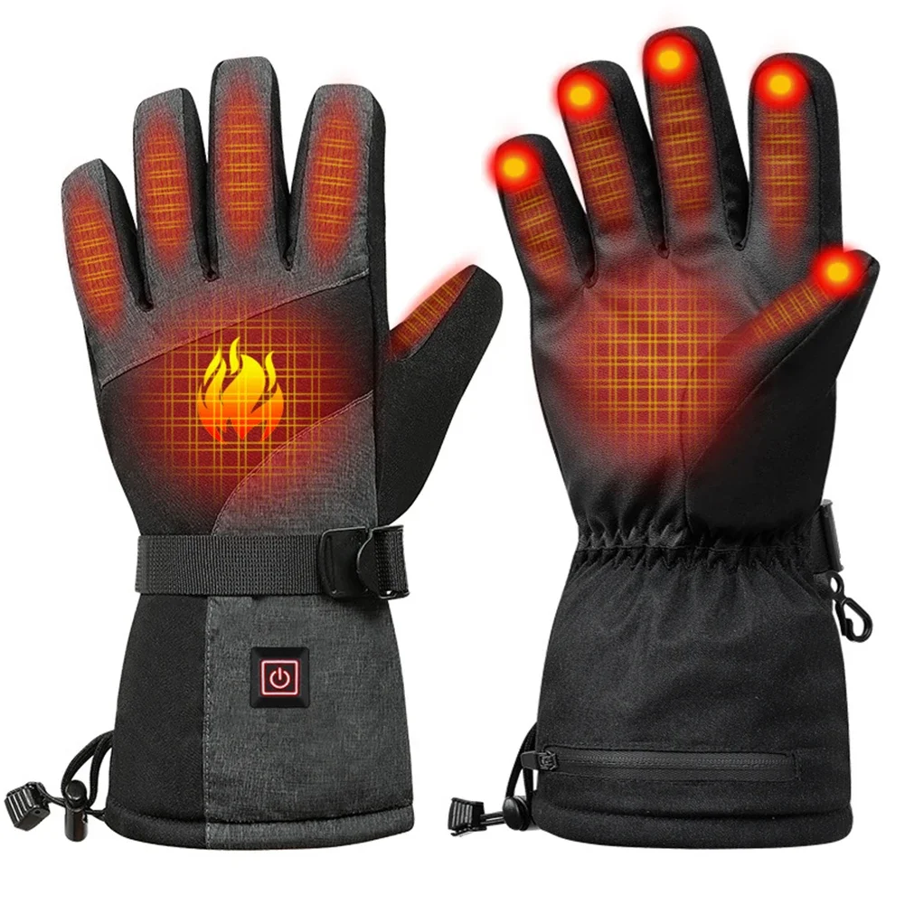 Winter Heating Gloves Touch Screen Cotton Hand Warmer Electric Thermal Gloves Waterproof Snowboard Cycling Moto Ski Outdoor
