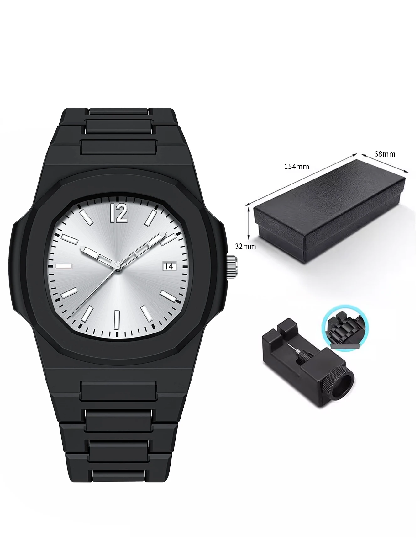TOMIMens new fashion watch with calendar display,multi-functional simple dialquartz watchgift box for men