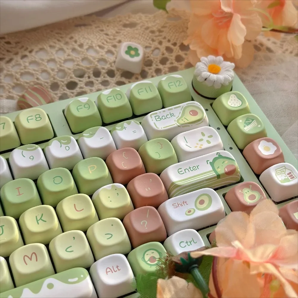 Avocado 136-key PBT Cherry/XOA keyboard keycaps for custom mechanical keyboard accessories