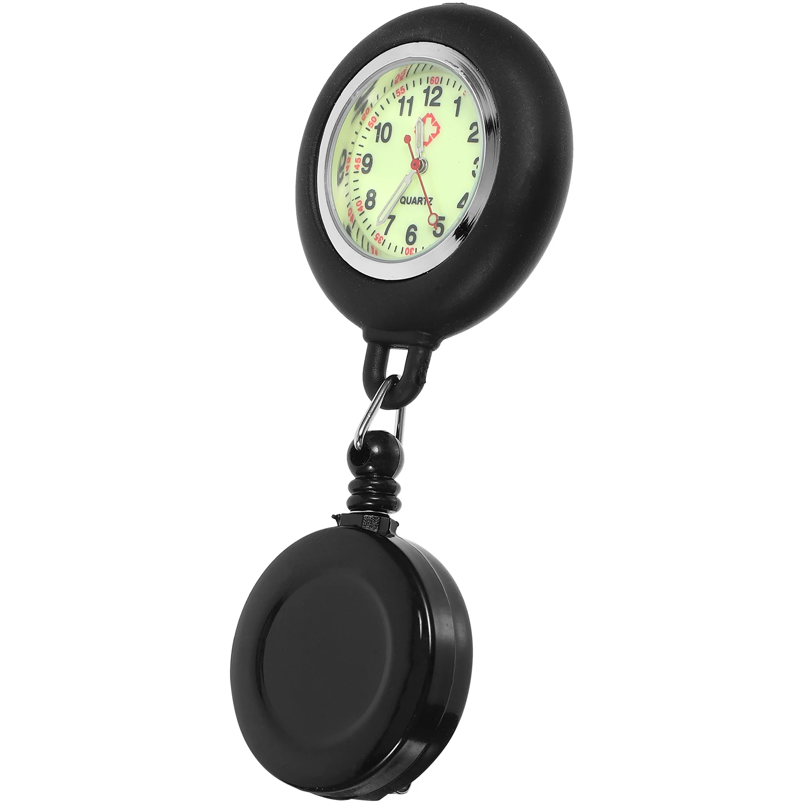 Черная светящаяся катушка для значка, карманные часы, украшение для улыбающегося лица, легкий, точный, для хронометража для медсестер, студентов
