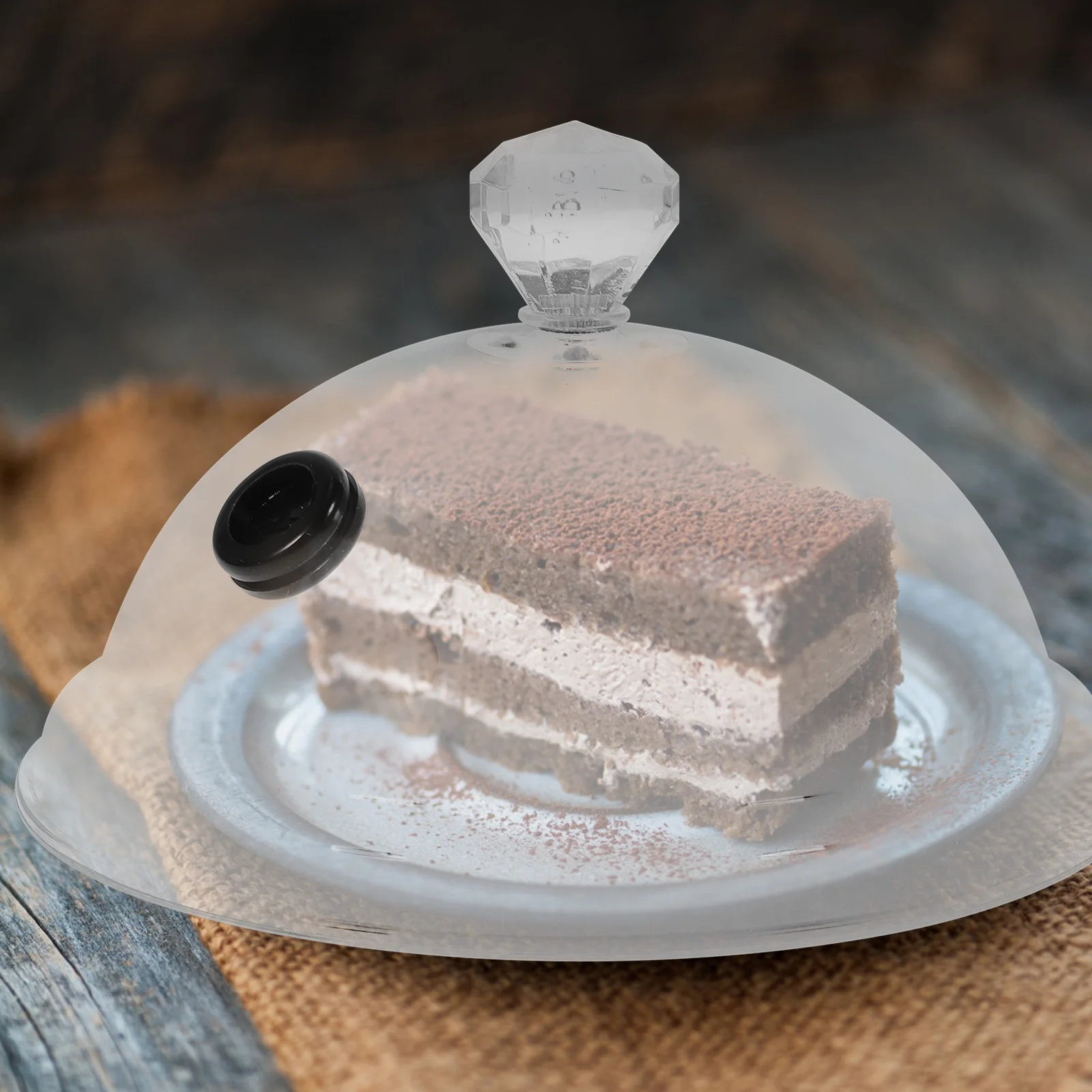 

2Pcs Acrylic Smoke Covers Transparent Food Protection Cake Dessert Lid Heat Cold Resistant Snack Cover Western Cuisine