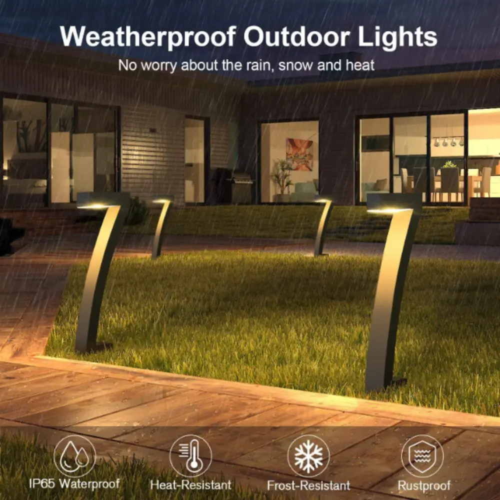 Waterproof Solar LED Light Brightness Color Temperature Outdoor Lighting Auto On/Off Warm Light Garden Lights Driveway Lighting