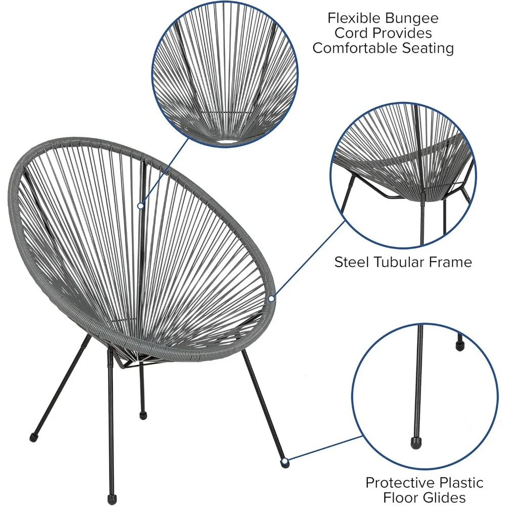 كرسي أرجوحة باباسان من القماش الرمادي من إيما وأوليفر