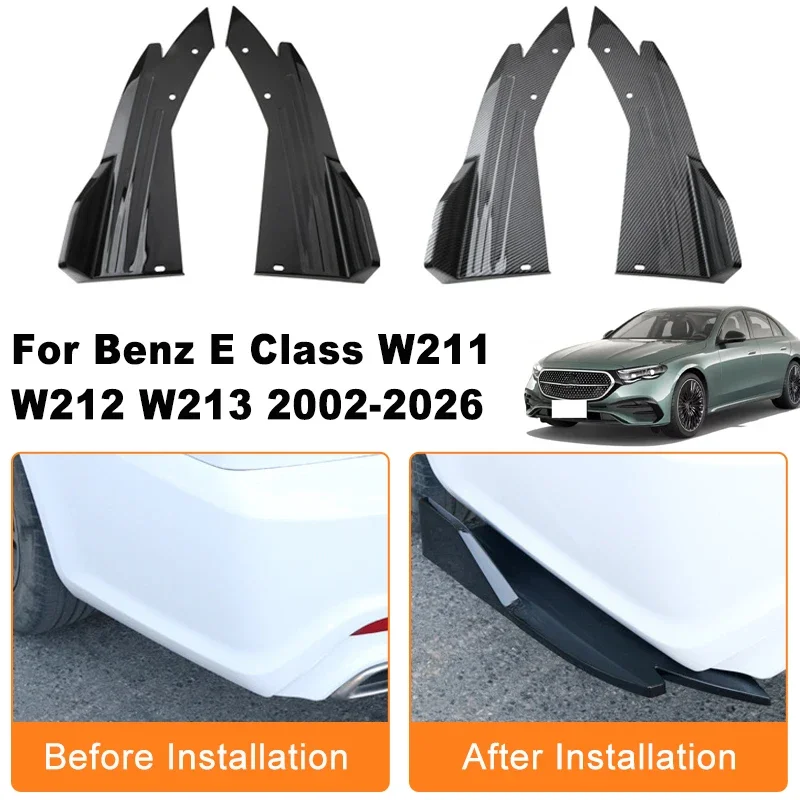 Car Rear Bumper Spoiler Lip Diffuser Side Skirt Splitter Wrap Angle Anti-Crash For Benz E Class W211 W212 W213 2002-2026 2003