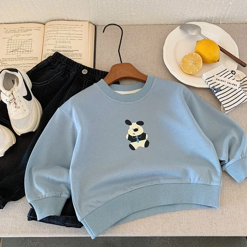2026 Spring/Summer Collection - Boys and Girls Cartoon Cute Long-Sleeved Versatile Outerwear Base Shirt for Children's Hoodie
