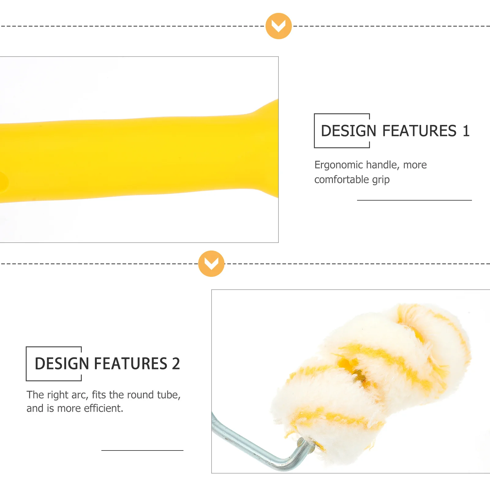 

Pipe Paint Roller Curved Duct Brush Tubular Arc Painting White Refill Smooth Surface Home Essentials Plastic Iron Material No