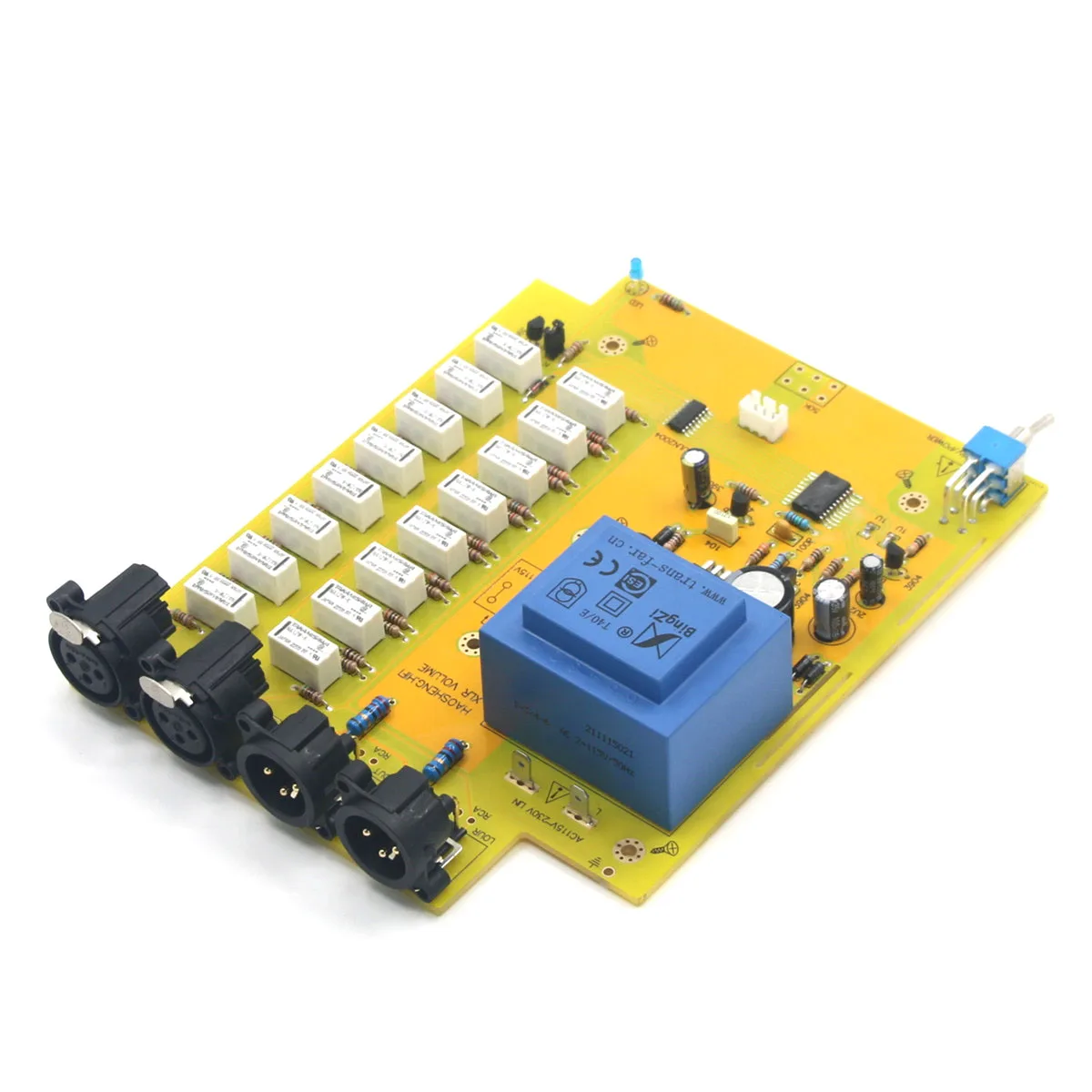 บอร์ดควบคุมระดับเสียงรีเลย์ขั้นสูง HiFi XLR เสียง Preamplifier แบบพาสซีฟที่สมดุล