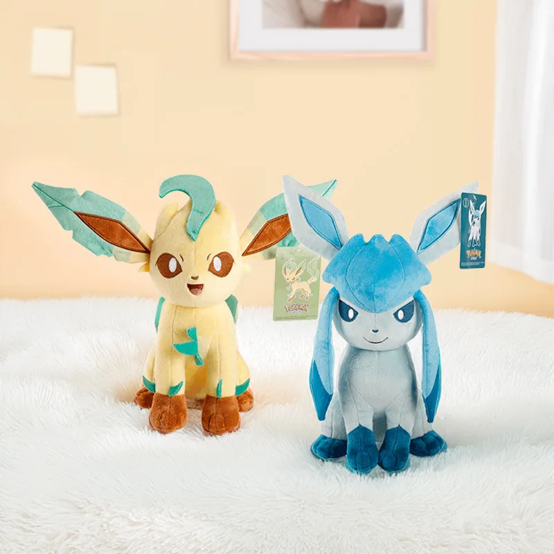 Pokemon Eevee Series Plush Toy Dolls para crianças, presentes dos desenhos animados, originais, Sylveon, Leafeon, Jolteon, Vulpix, Glaceon, Umbreon