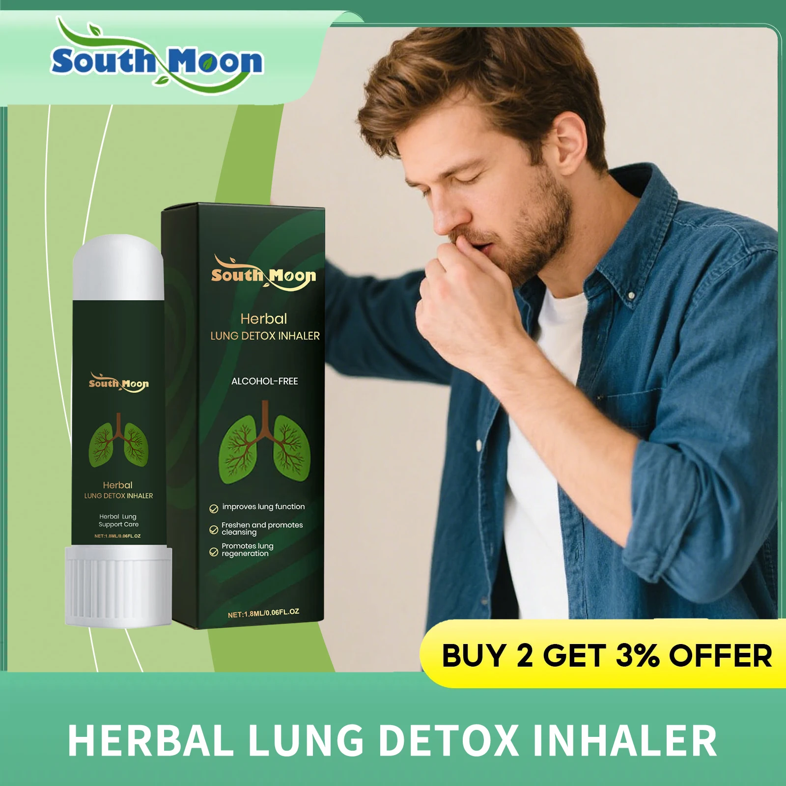 

Травяной ингалятор для детоксикации легких Освежает разум снимает усталость Чистый воздух Улучшает заложенность носа Гладкое дыхание Освежающий стержень