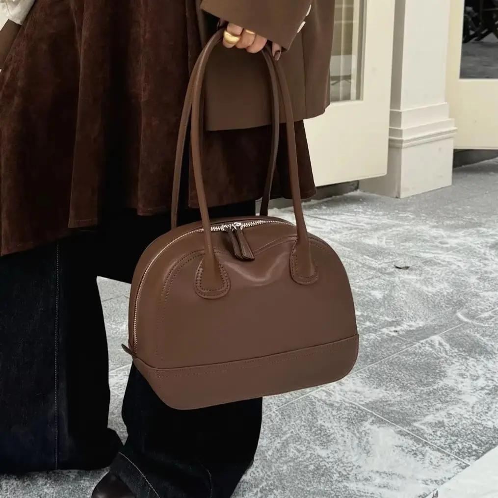 

Натуральная кожаная женская сумка через плечо класса люкс от дизайнерского бренда, сумка-ракушка из воловьей кожи, женская сумка на плечо, новое качество