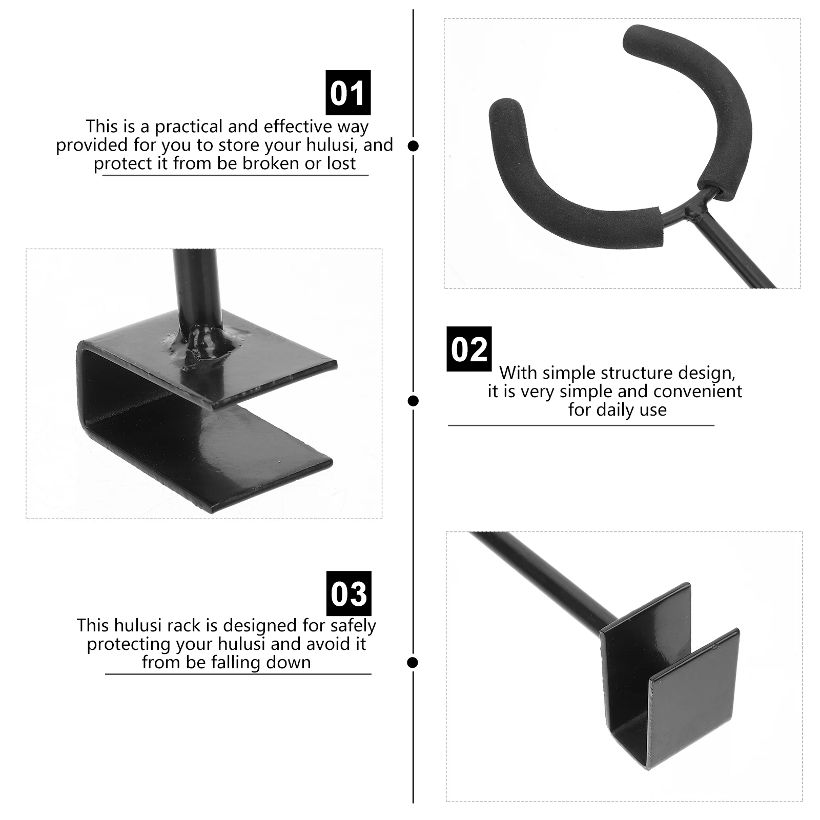 

Cucurbit Hanger Iron Holder Household Flute Ukulele Wall Bracket Hook Chinese Instrument Mount