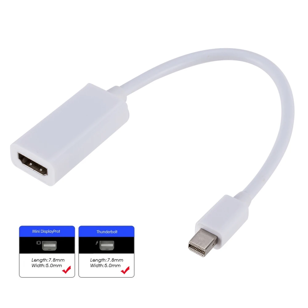 منفذ عرض صغير DP ذكر إلى كابل محول أنثى متوافق مع HDMI لأجهزة الكمبيوتر المحمول Thunderbolt لأجهزة Apple Mac Macbook Pro Air