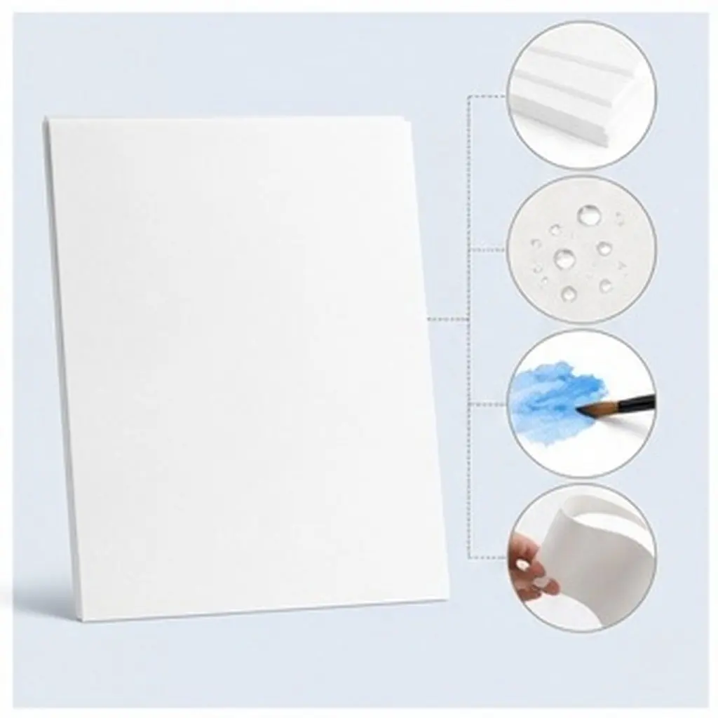 20Sheets Watercolor Painting Paper Multi-Use Wear-Resistant Paper for Sketching Drawing Mixed Mediums Students Artists Painting