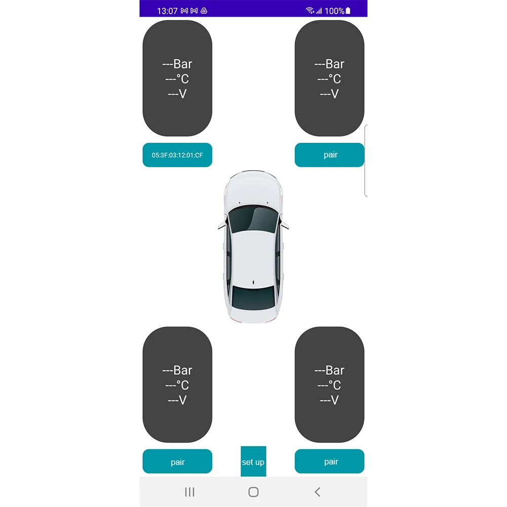 نظام مراقبة ضغط الإطارات TPMS الاحترافي للسيارة، متوافق مع تقنية البلوتوث، شاشة عرض ضغط الإطارات للهاتف المحمول