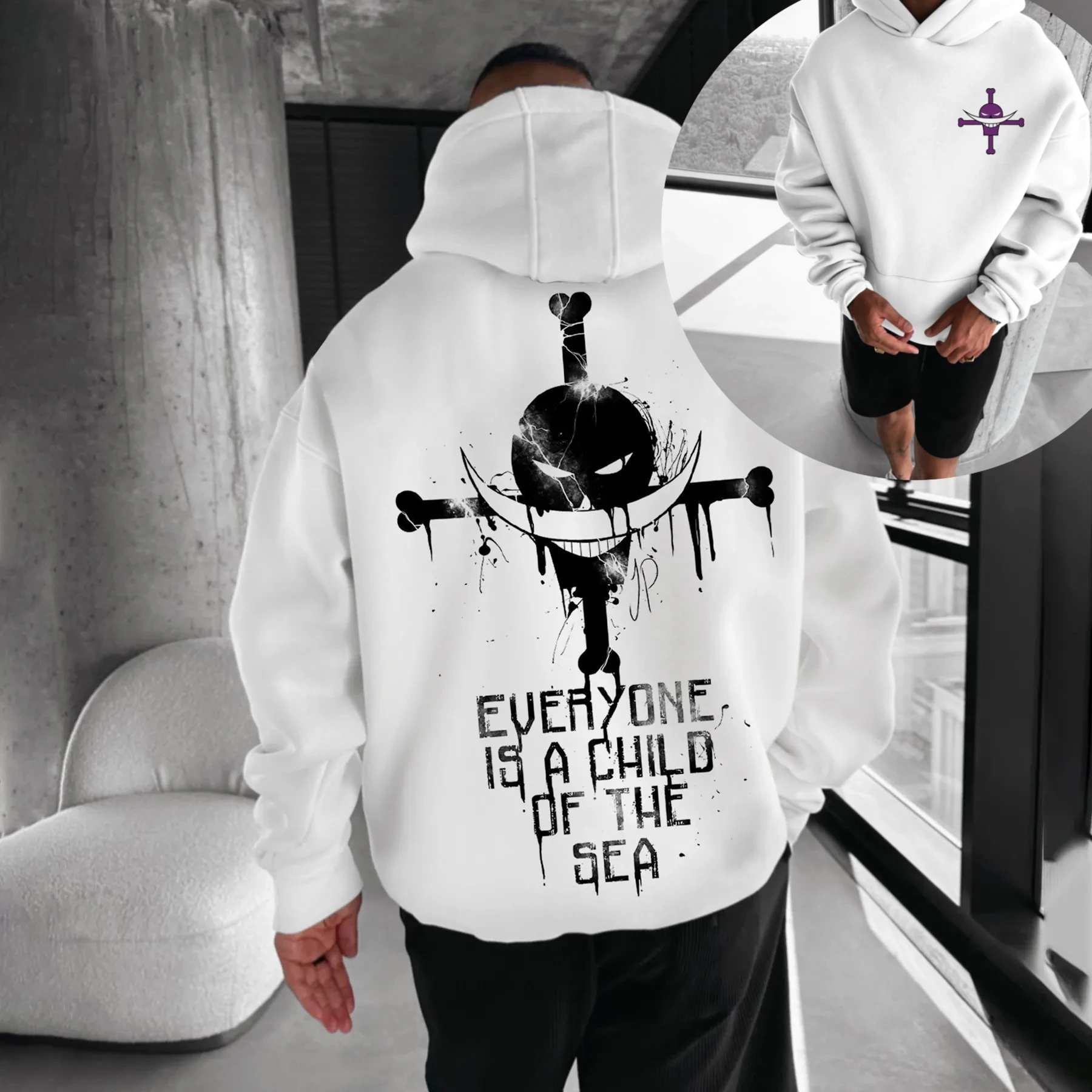 

ONE PIECE Parent-child Clothing Autumn Winter Japanese Hot-blooded Anime Classic Characters Comfortable Hoodie Men's and Women's