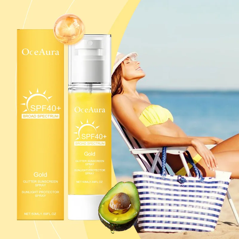 

Brightening Shimmering Protection Spray Outdoor Body Skin Care Moisturizing Glitter Particles UV Shield Convenient Spray