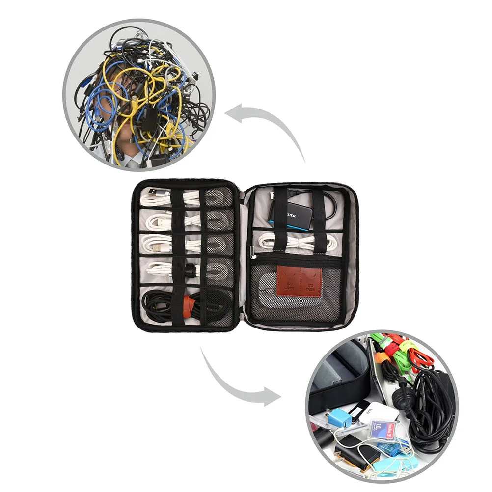 

Portable Electronics Bag Organizer with Padded Covers for Travel Home Waterproof Travel Storage Bag Multifunctional Bags
