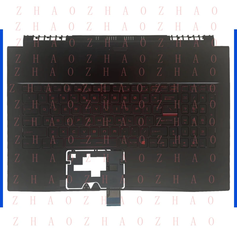 L+ New For MSI GF75 MS-17F3 17F5 Palmrest Upper Case With Red Backlit Keyboard
