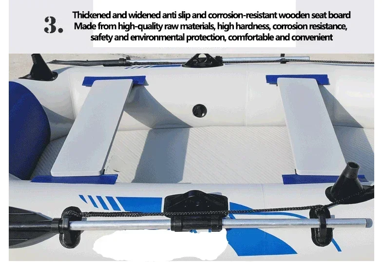 لـ Neues grünes Fischerboot pour 1–6 Person mit Luftdeckblokden، 0,7 مم ديكس PVC-Angelboot zum Rudern mit laminiertem Wassersp