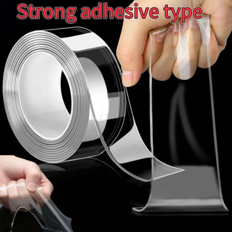 Double Sided Adhesive Nano Tape 1-5M Reusable No Trace Waterproof Ultra-strong Wall Tape Strip Clear Mounting Tape